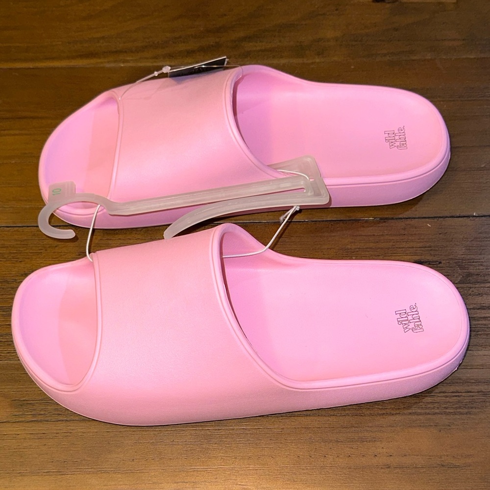 Wild Fable bubble gum pink platform slides NWT‎ size 10 - Picture 5 of 9